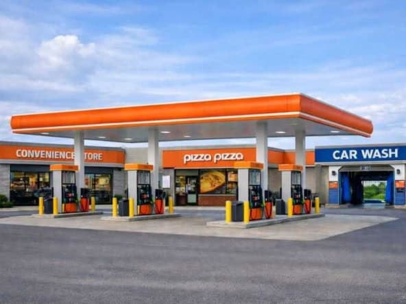 Gas station for sale with car wash and Pizza Pizza franchise turnkey income property